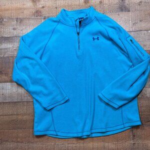 Under Armour Mens 1/4 Zip Blue Pullover size XL
